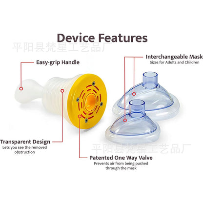 Breathing Trainer Choking Emergency Device Choking Emergency Rescue Mask Artificial Cardiopulmonary Capacity