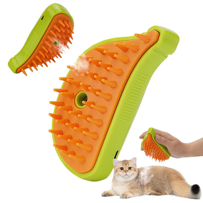 Pet Steam Brush Cat Dog Cleaning Steamy Spray Massage Beauty Comb Hair Removal