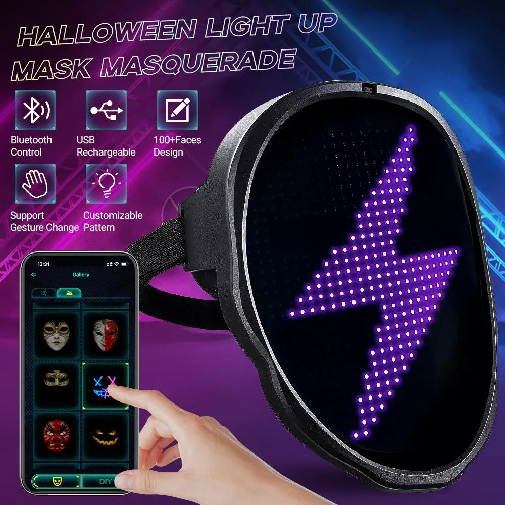 👻LED Halloween mask with app control